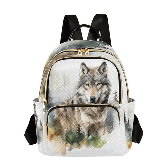 8261 Forest Wolf Small Backpack Purse Travel Bag Lightweight Shoulder Bag main image 5